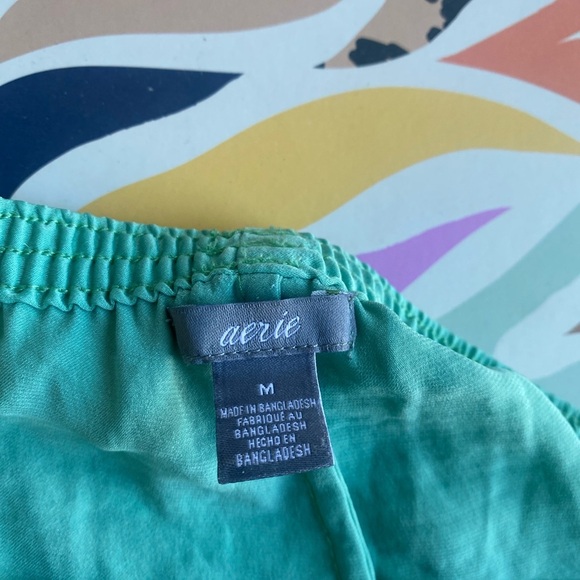 Aerie green satin track short size medium - Picture 6 of 9